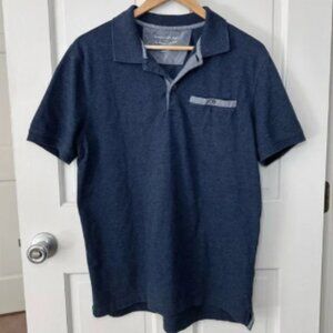 Banana Republic Men's Navy Blue Heather Polo Shirt Pocket Size L